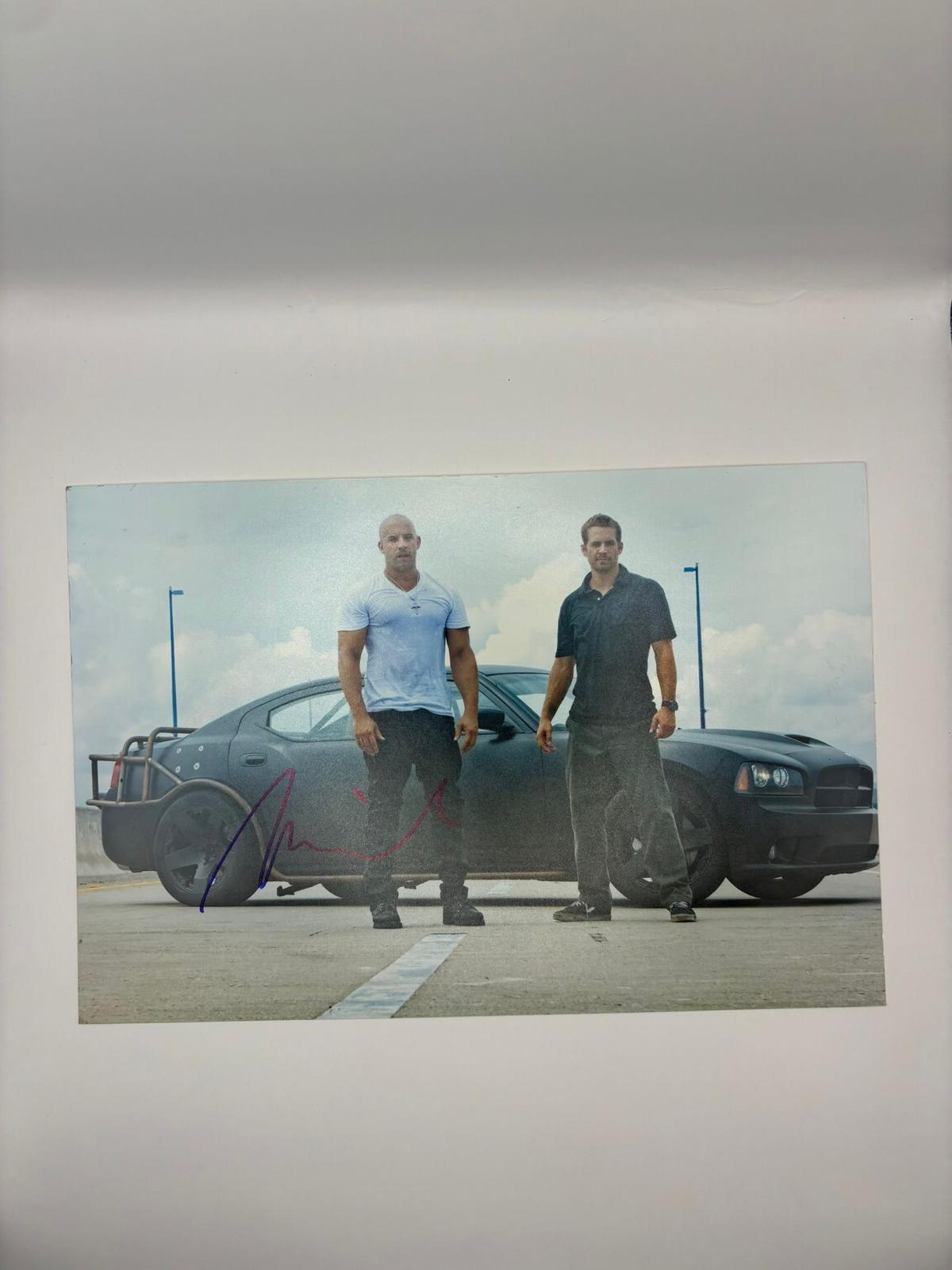 VIN DIESEL FAST AND FURIOUS SIGNED PHOTO
