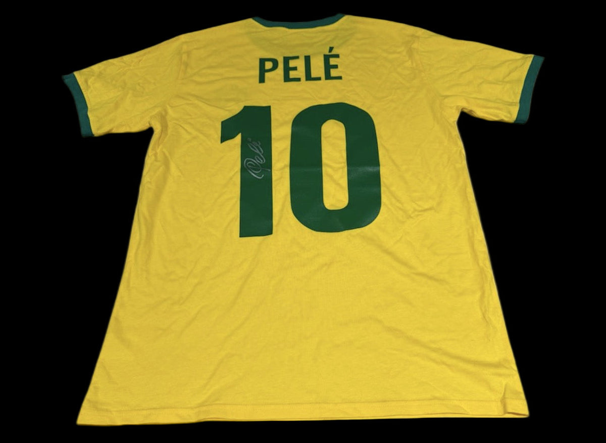 Pele Brazil Signed Shirt LIMELIGHT MEMORABILIA