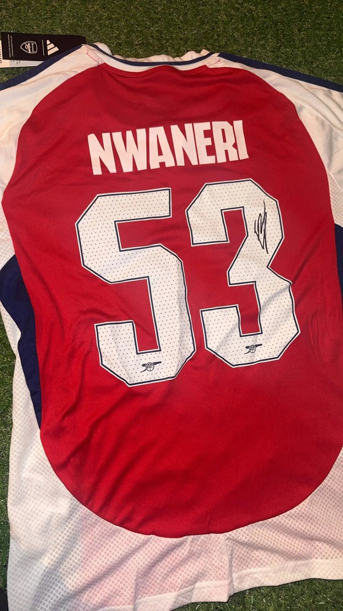 Ethan Nwaneri Signed Arsenal 24/25 home shirt LIMELIGHT MEMORABILIA