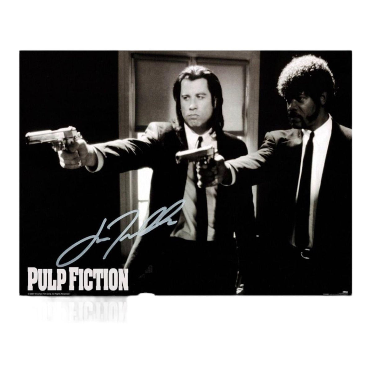 SIGNED JOHN TRAVOLTA SIGNED PULP FICTION POSTER 16X12