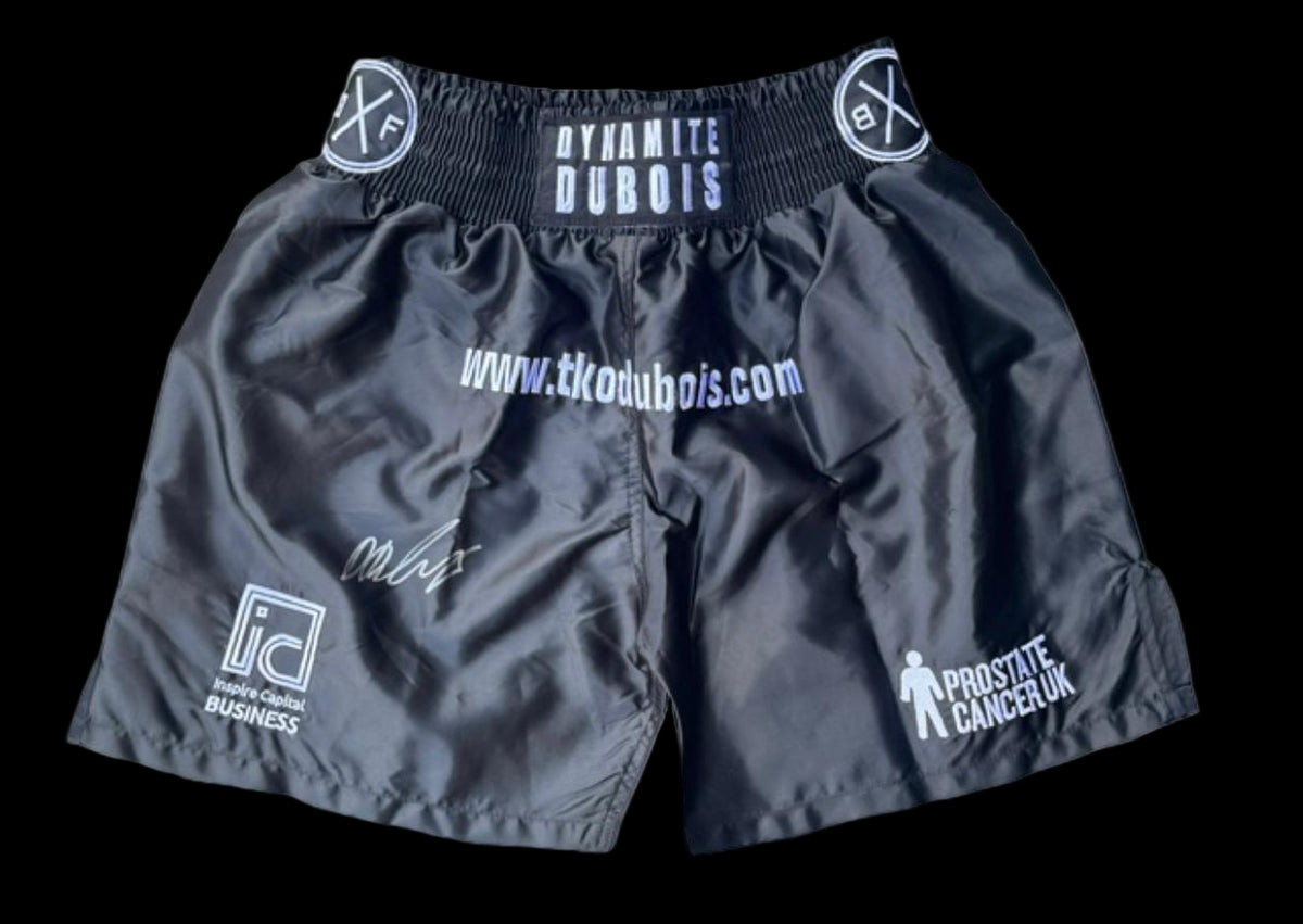 DANIEL DUBOIS SIGNED BOXING SHORTS LIMELIGHT MEMORABILIA