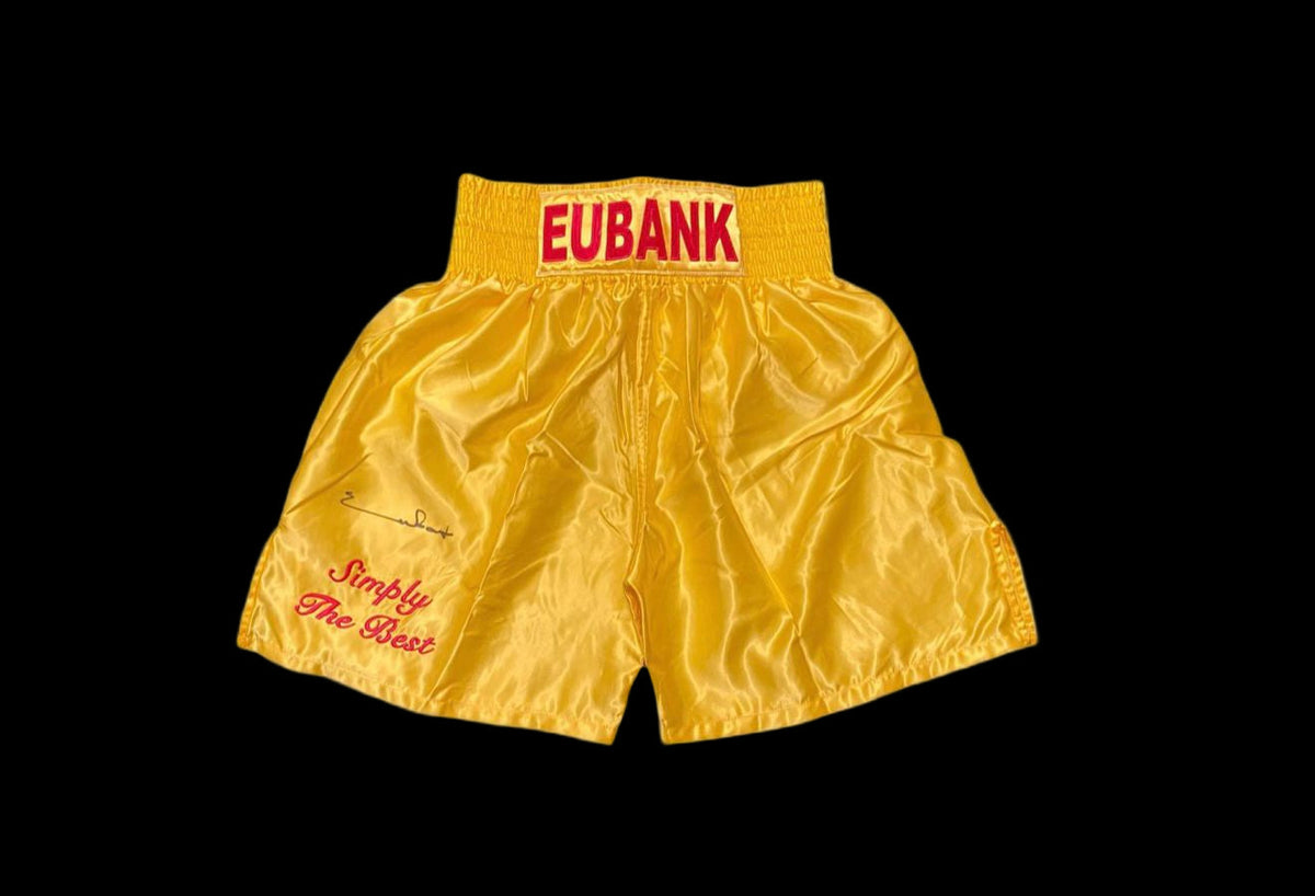 CHRIS EUBANK SR SIGNED SHORTS LIMELIGHT MEMORABILIA
