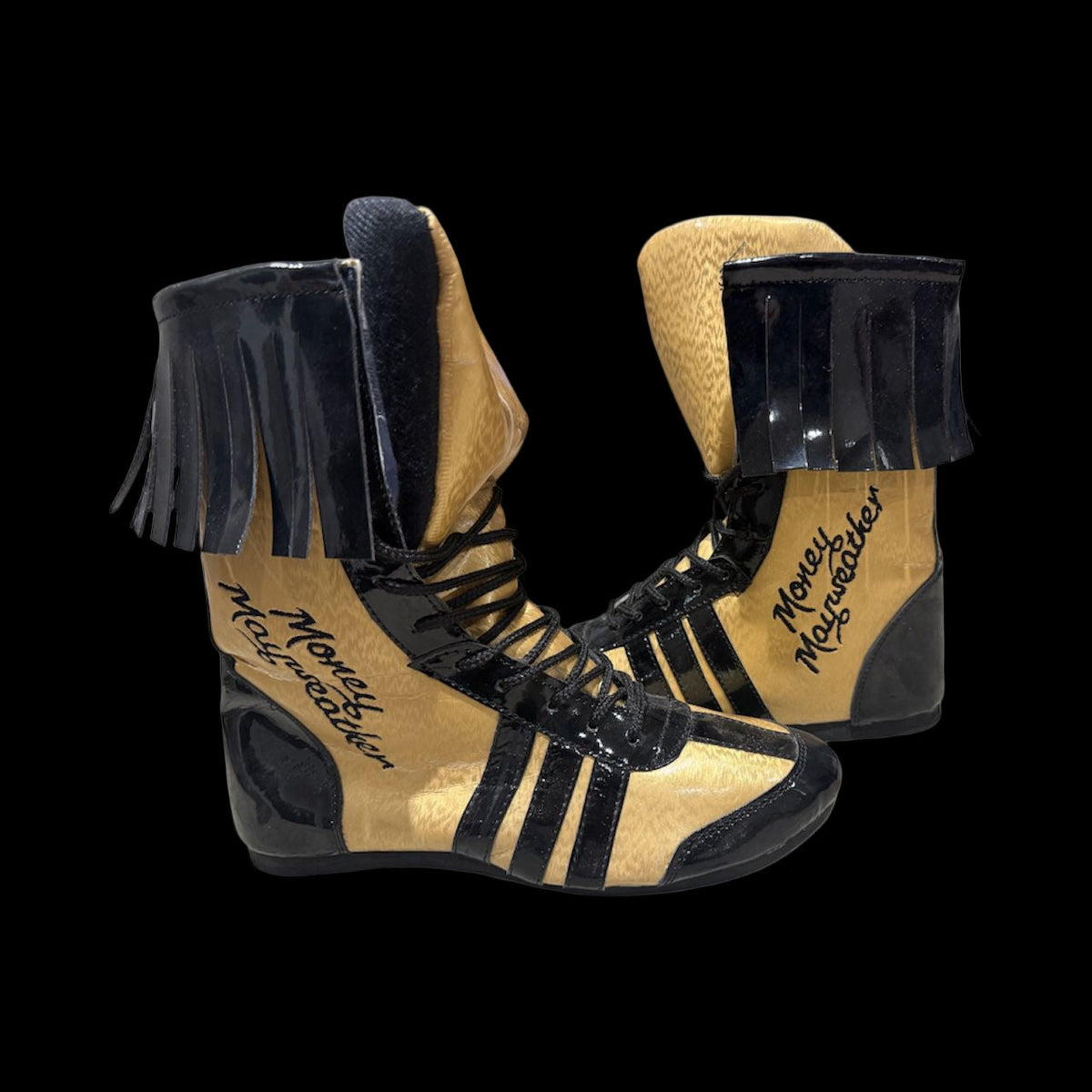 FLOYD MAYWEATHER SIGNED BOXING SHOES – LIMELIGHT MEMORABILIA