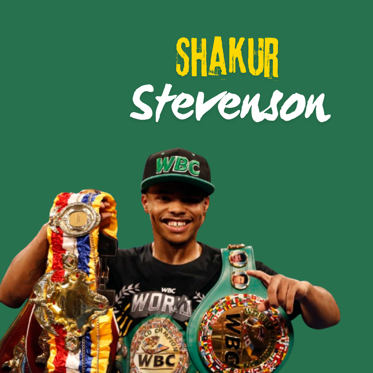 A collection of authentic Shakur Stevenson hand-signed boxing gloves and memorabilia with certificates of authenticity.