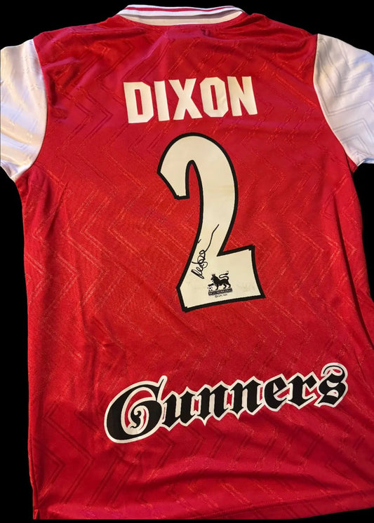 lee dixon signed arsenal retro shirt LIMELIGHT MEMORABILIA