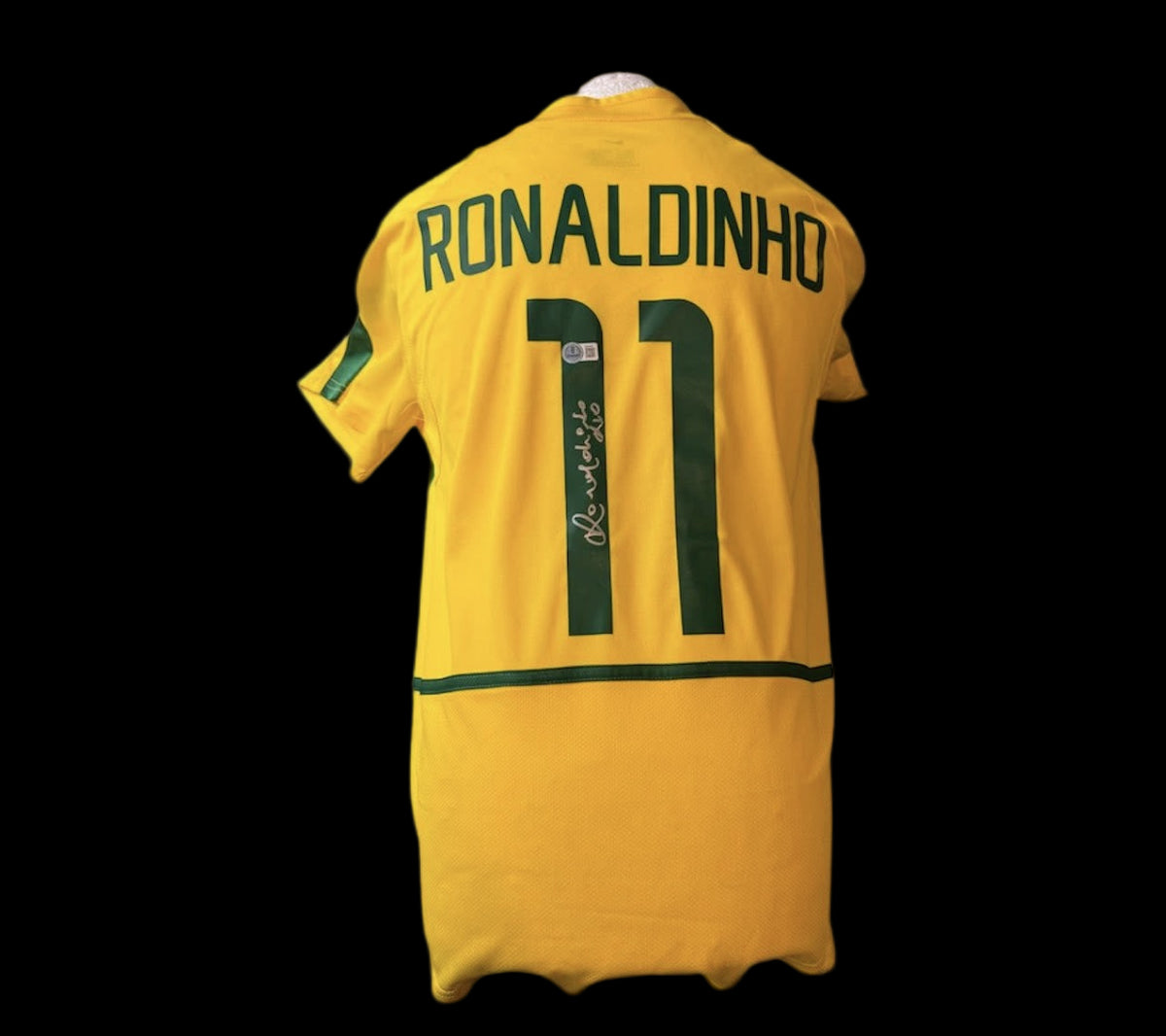 Ronaldinho Signed Brazil Home Shirt