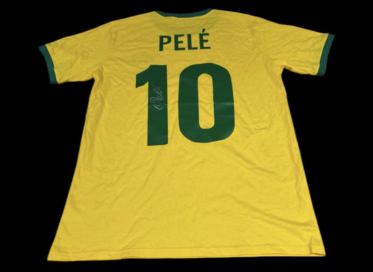 Pele Brazil Signed Shirt LIMELIGHT MEMORABILIA