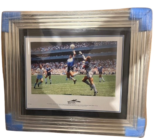 Diego Maradona Signed ‘ Hand Of God’ Picture Frame LIMELIGHT MEMORABILIA