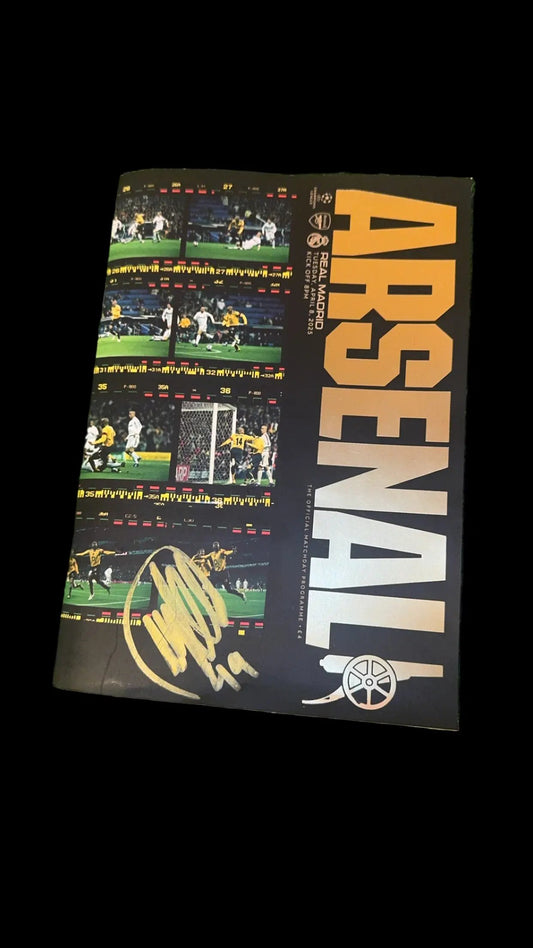 Myles Lewis-Skelly Signed Arsenal vs Real Madrid match program LIMELIGHT MEMORABILIA