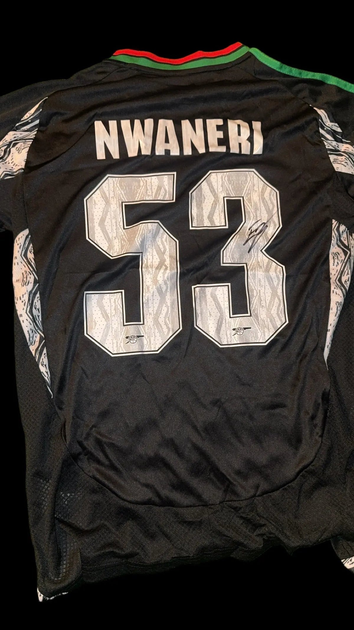 Ethan Nwaneri Signed Arsenal 24/25 Away shirt LIMELIGHT MEMORABILIA