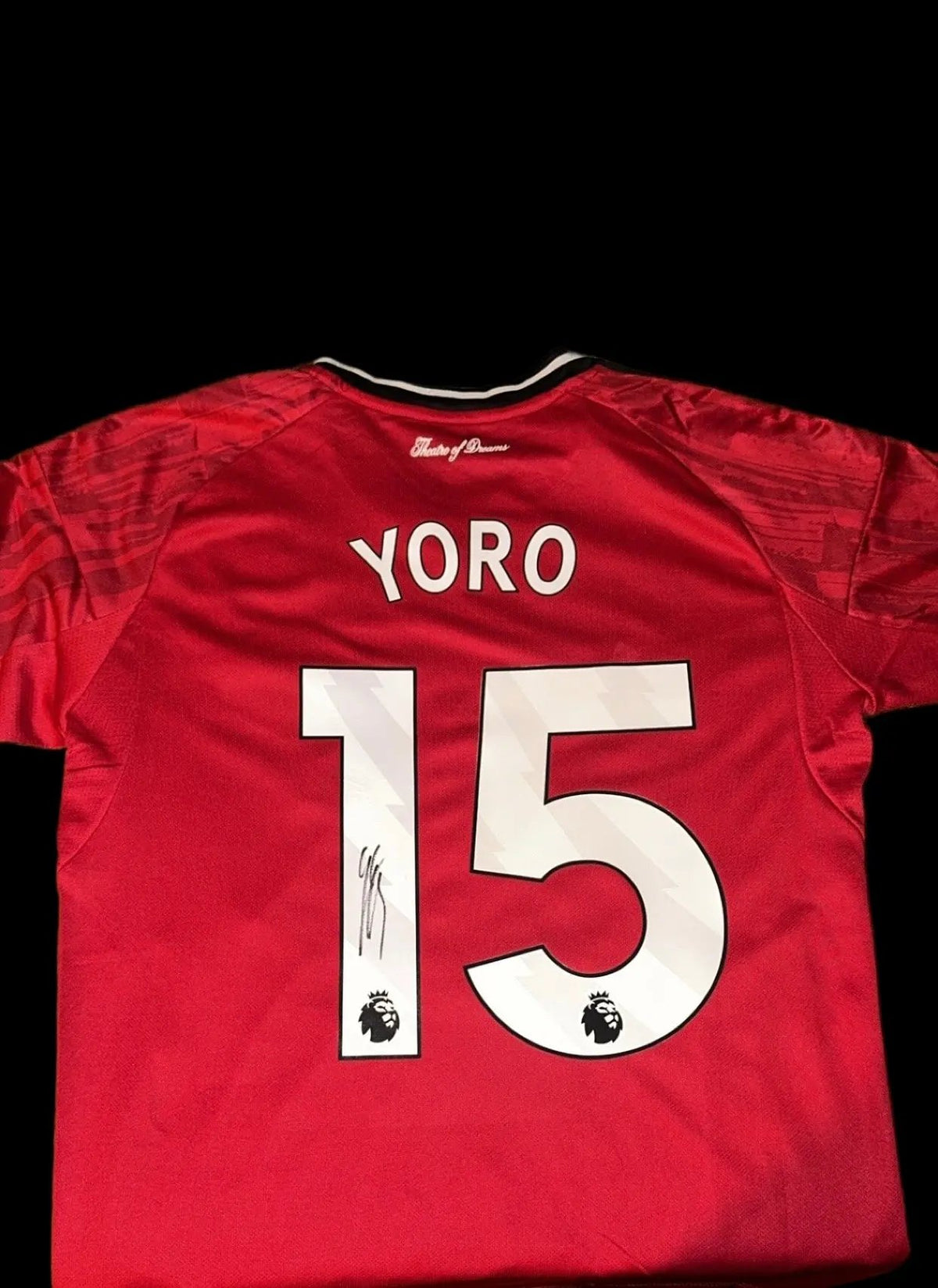LENNY YORO SIGNED 25/26 MAN UNITED HOME SHIRT LIMELIGHT MEMORABILIA