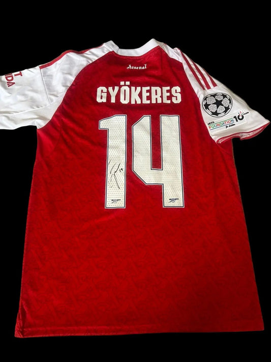 Viktor Gyökeres SIGNED ARSENAL 25/26 HOME KIT LIMELIGHT MEMORABILIA