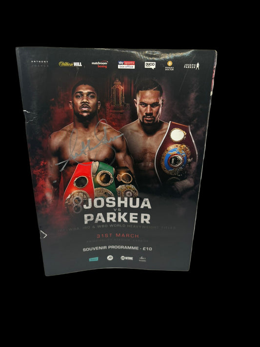 ANTHONY JOSHUA VS PARKER  SIGNED BOXING PROGRAM BY JOSHUA LIMELIGHT MEMORABILIA