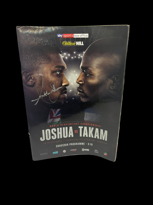 ANTHONY JOSHUA VS TAKAM  SIGNED BOXING PROGRAM BY JOSHUA LIMELIGHT MEMORABILIA