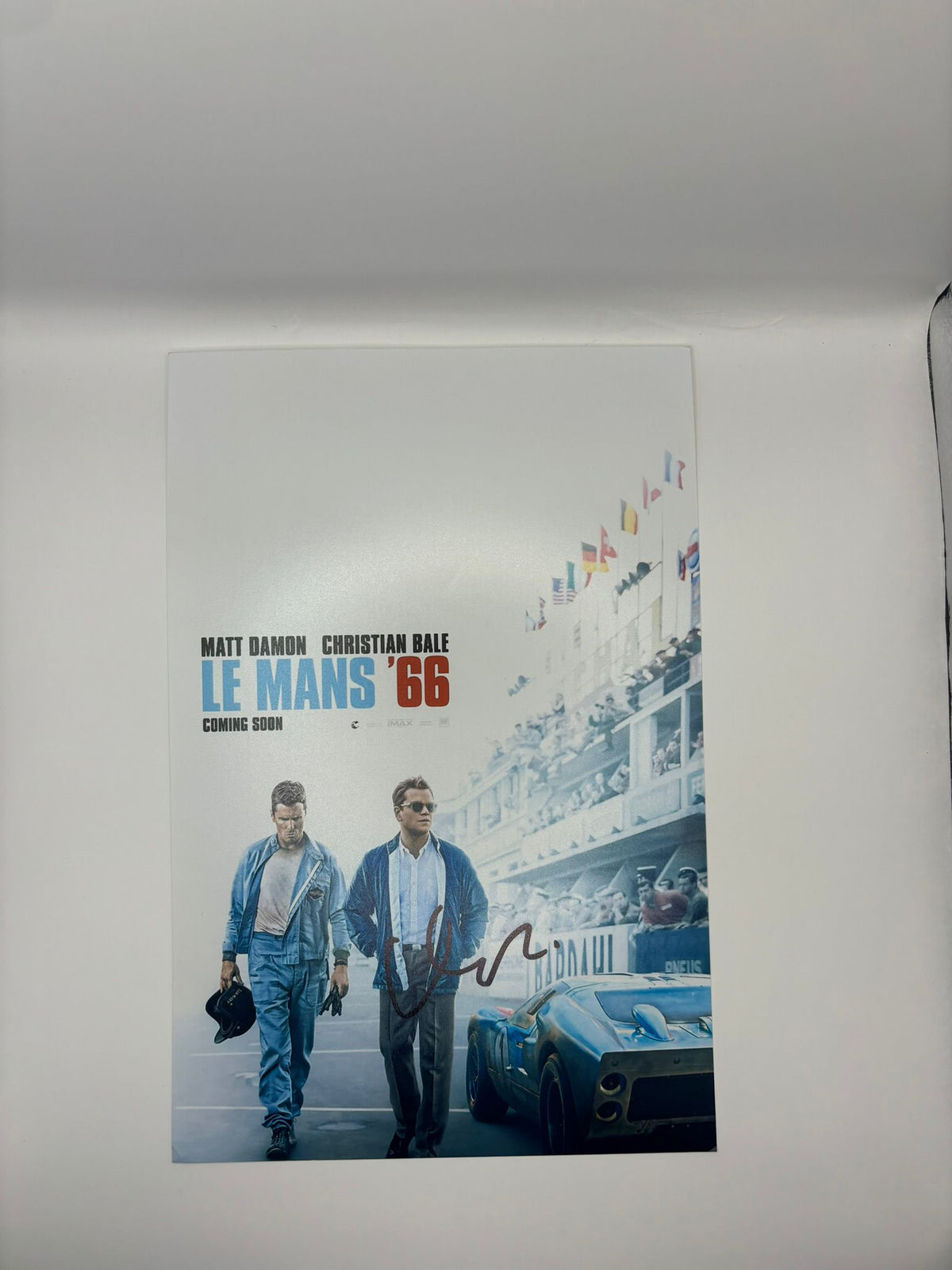 MATT DAMON SIGNED LE MANS 66 PHOTO