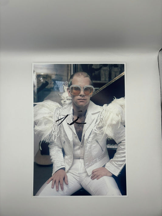 TARON EGERTON SIGNED ELTON JOHN PHOTO