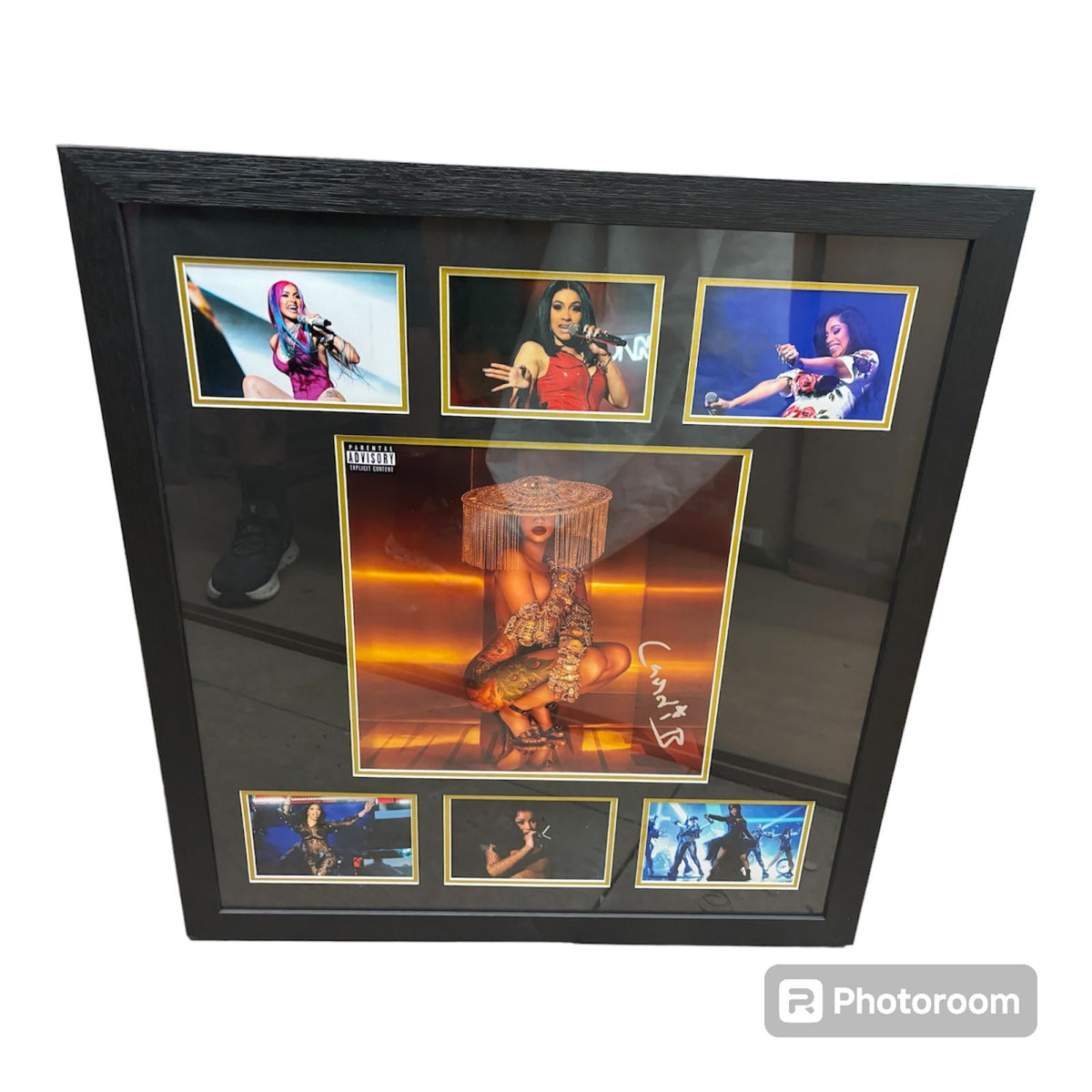 CARDI B  SIGNED MONTAGE PHOTO FRAME