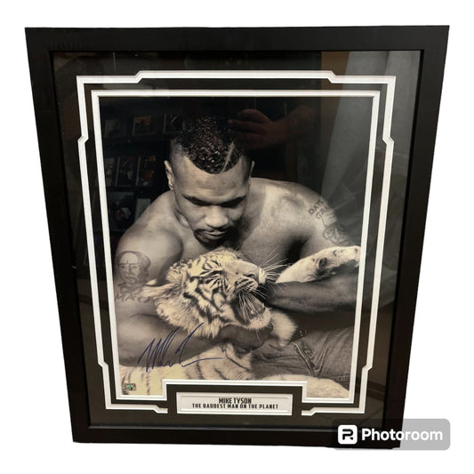 MIKE TYSON SIGNED FRAME LIMELIGHT MEMORABILIA