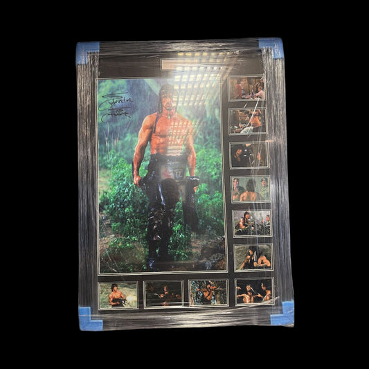 sylvester stallone SIGNED MONTAGE FRAME