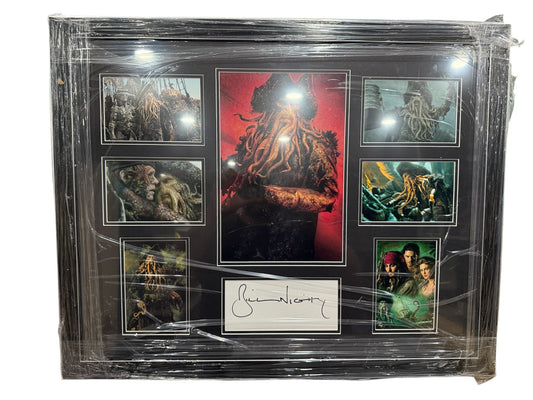 bill nighy PIRATES OF CARRIBBEAN SIGNED MONTAGE FRAME