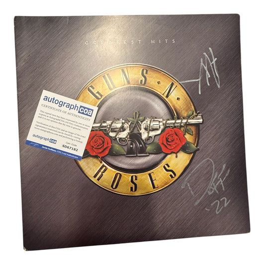 GUNS N ROSES VINYLS SIGNED BY DUFF AND AXL ROSE