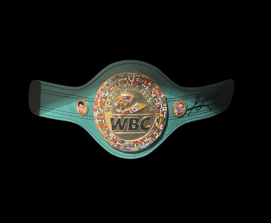 MINI GREEN OFFICIAL WBC BELT SIGNED BY BIVOL UNDISPUTED CHAMPION