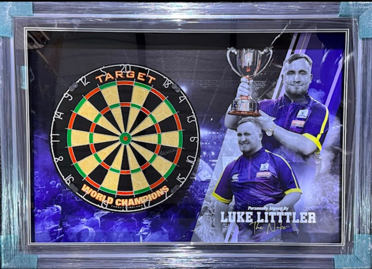 LUKE LITTLER SIGNED DARTBOARD FRAME