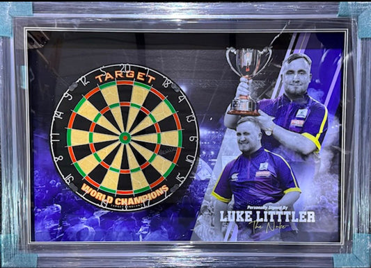 LUKE LITTLER SIGNED DARTBOARD FRAME