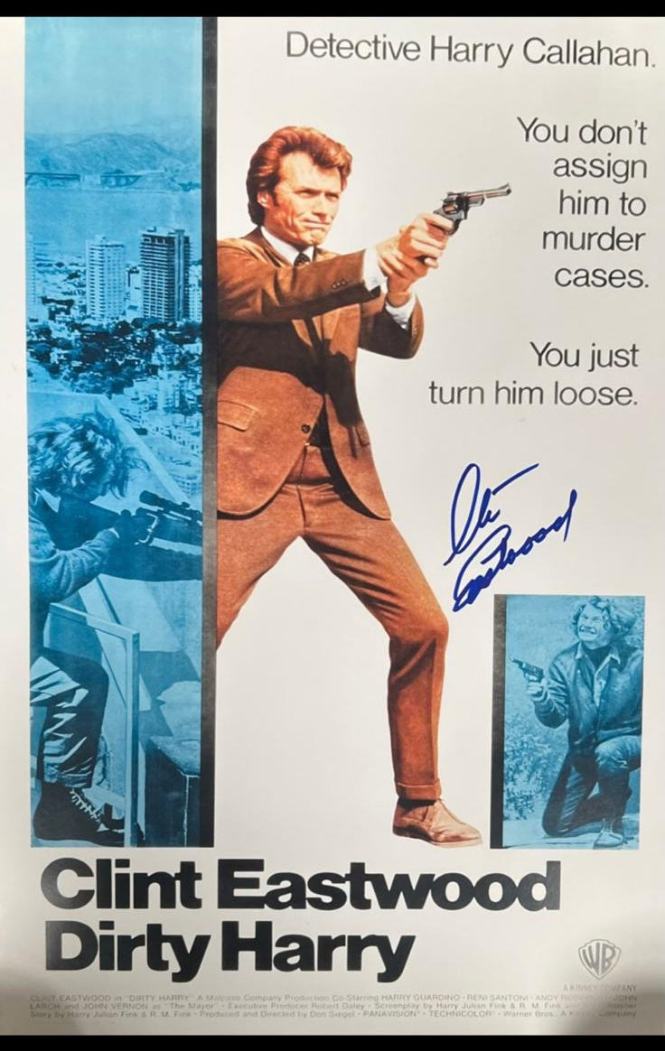 CLINST EASTWOORD DIRTY HARRY SIGNED POSTER