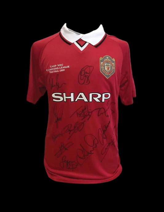 MAN UNITED TREBLE WINNING CHAMPIONS LEAGUE FINAL SQUAD SIGNED SHIRT