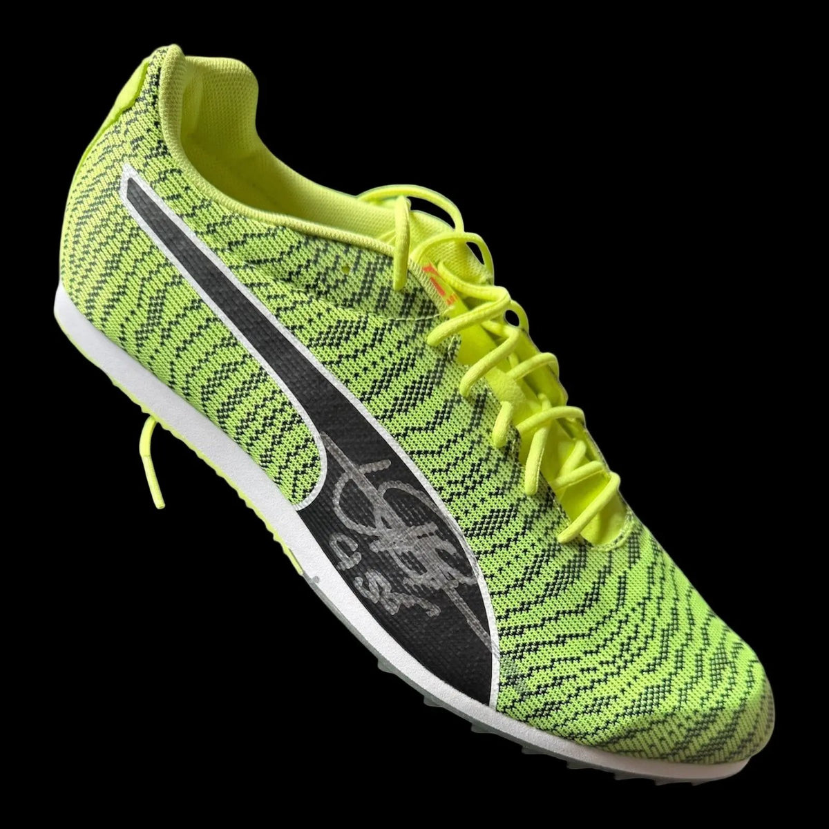 Usain Bolt Signed Green Puma Running Spikes ZL FOOTY
