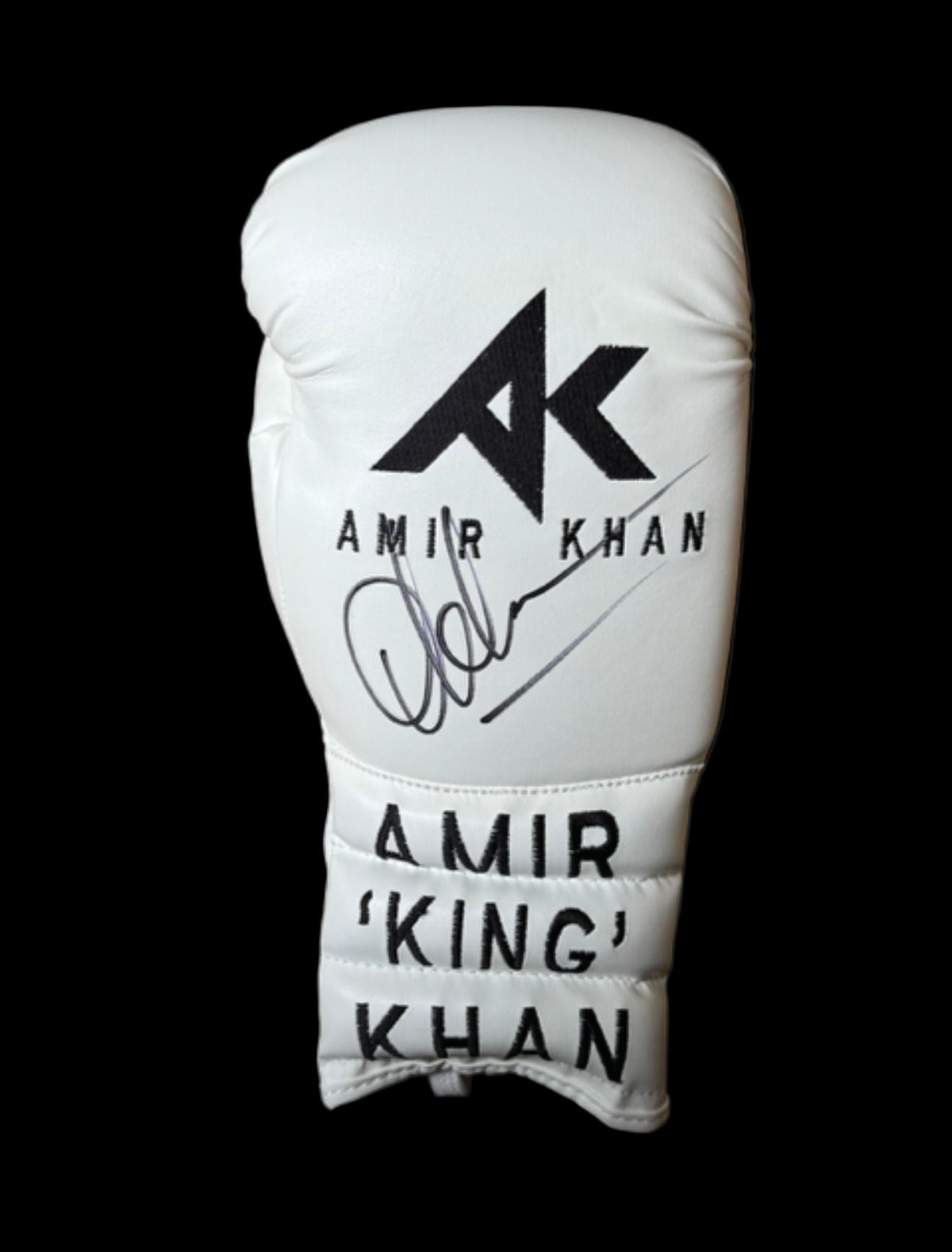 AMIR KHAN SIGNED BOXING GLOVE LIMELIGHT MEMORABILIA