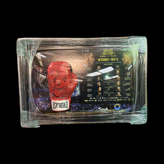 BETERBIEV VS BIVOL FULL CARD MULTI-SIGNED BOXING GLOVE FRAME LIMELIGHT MEMORABILIA