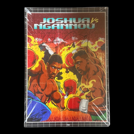 ANTHONY JOSHUA VS FRANCIS NGANNOU JOINT SIGNED BOXING POSTER