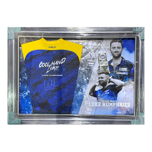 LUKE HUMPHRIES SIGNED DARTS SHIRT FRAMED