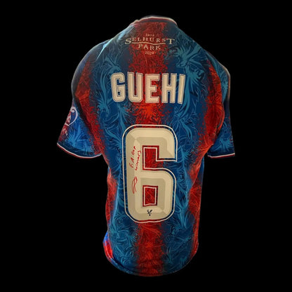 GUEHI SIGNED CRYSTAL PALACE FA CUP  WINNING HOME SHIRT WITH WRITING ZL FOOTY