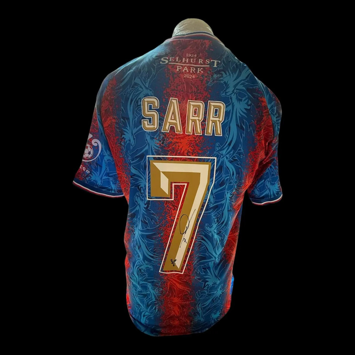 SARR SIGNED CRYSTAL PALACE COMMUNITY SHIELD WINNING HOME SHIRT ZL FOOTY