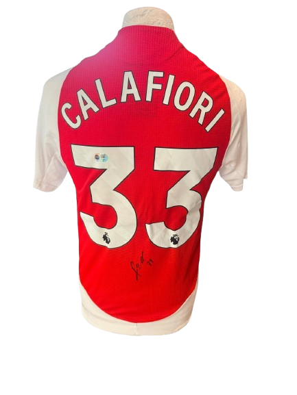 Riccardo Calafiori Signed Arsenal Home Shirt 2024/25 | Authenticated