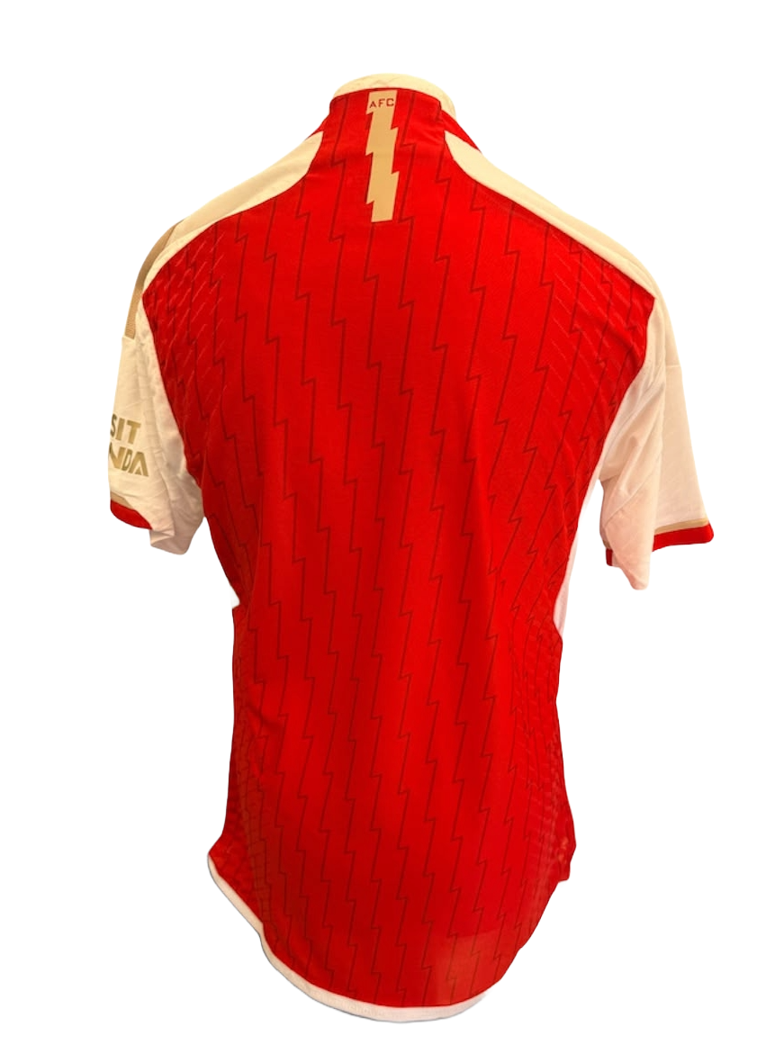 Back view of the red and white Adidas Arsenal home shirt 2023/24
