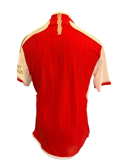 Back view of the red and white Adidas Arsenal home shirt 2023/24