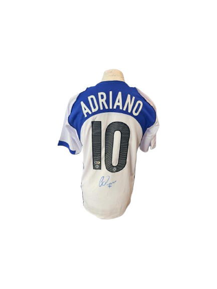 Classic Nike Total 90 Inter Milan 2004/05 away shirt hand-signed by Adriano in bold permanent ink.