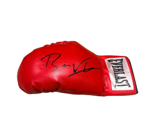 A high-quality boxing glove hand-signed by Ben Whittaker in bold black ink.
