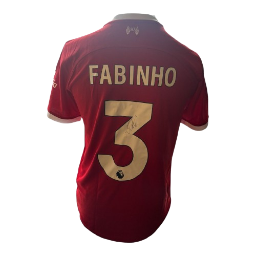 Hand-signed Fabinho Liverpool FC home shirt with Certificate of Authenticity.