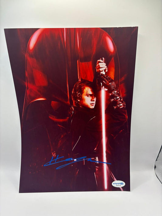 Authentic 8x10 photograph of Hayden Christensen as Anakin Skywalker, hand-signed by the actor in bold blue ink with an official Limelight Memorabilia COA.