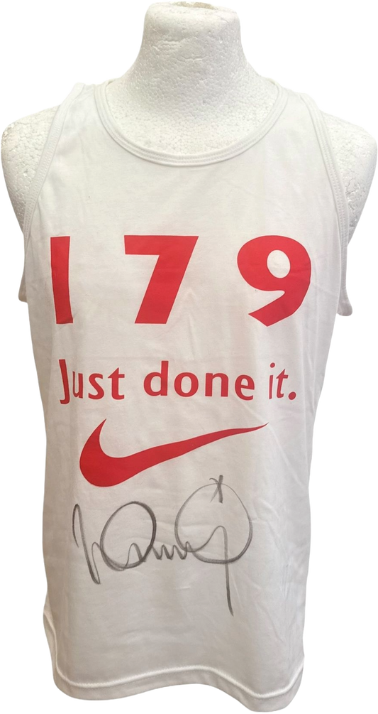 Ian Wright hand-signed 179 Just Done It replica celebration vest.