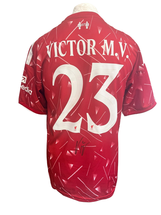 Signed Victor Munoz Liverpool Home Shirt 2026/27