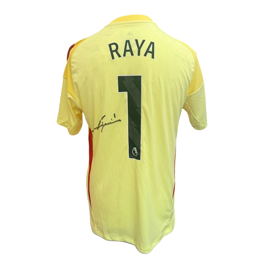 Signed David Raya Arsenal Goalkeeper Shirt 2025/26