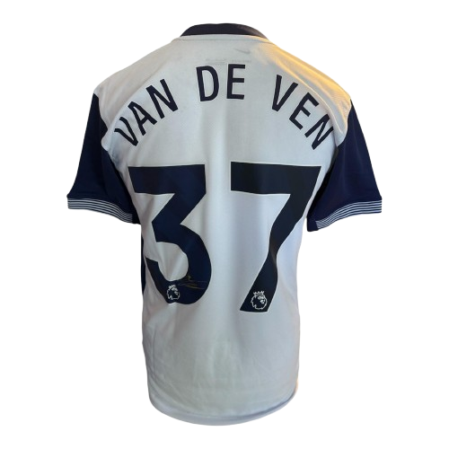 Authentic hand-signed Micky van de Ven Tottenham Hotspur 25/26 home shirt with official Premier League font.