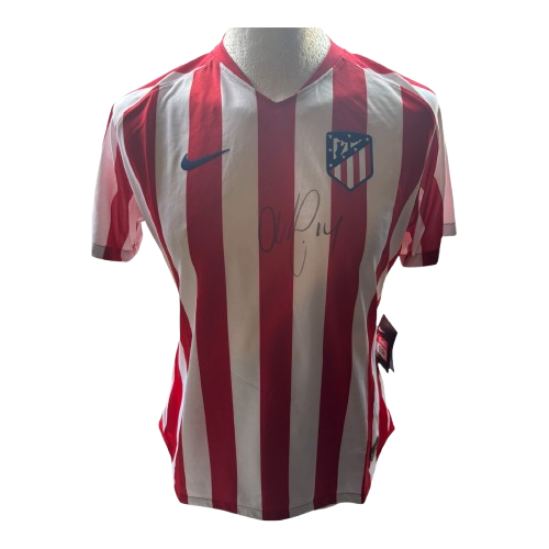 Hand-signed Rodrigo De Paul Atletico Madrid home shirt with signature on the front and COA.