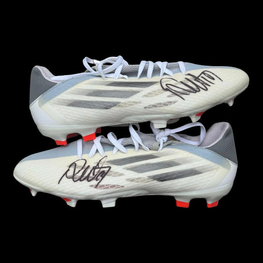A single autographed football boot, hand-signed by Rui Costa in permanent marker, shown with an official Limelight Memorabilia COA for authenticity.